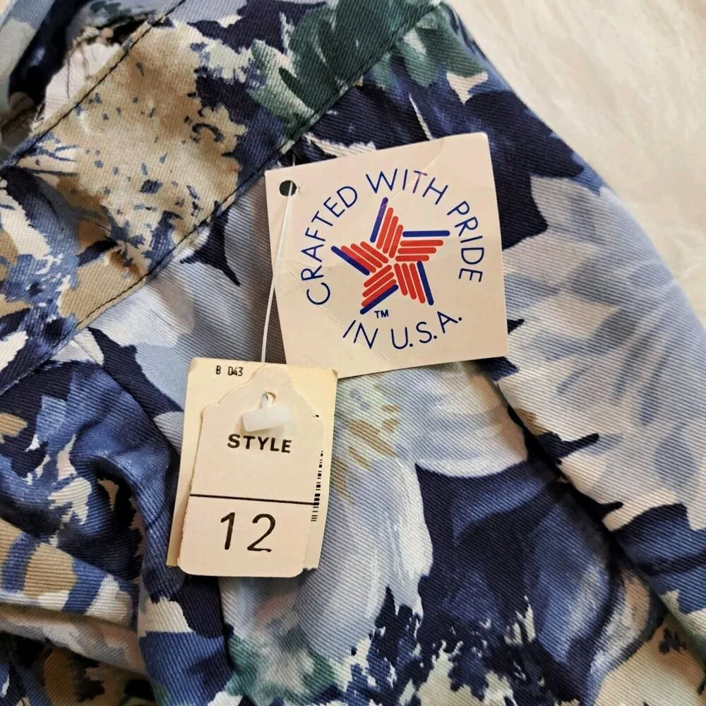 Paris Sport Club Floral Cotton Vintage Denim Skirt Size 12 - Picture 8 of 9